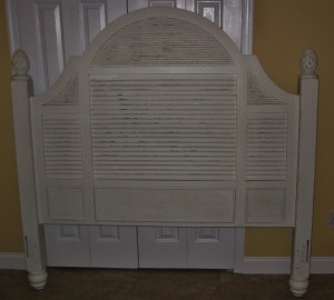 Painted Headboard (note slats and rattan details