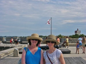 Redhead and The Godmother at St Augustine fort (800x600)